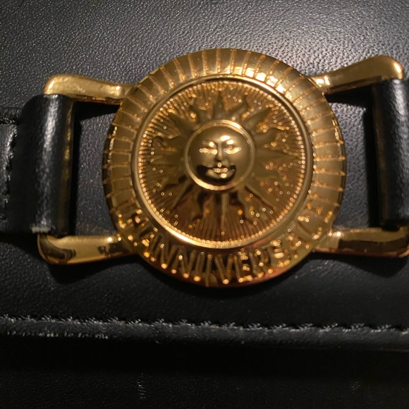 VERSACE Sunburst vanity bag Leopard Hand Bag PVC/Leather yellow/Black with COA - Picture 8 of 14